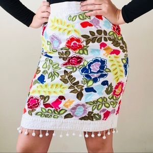 Anthropologie Moulinette Soeurs embroidered skirt